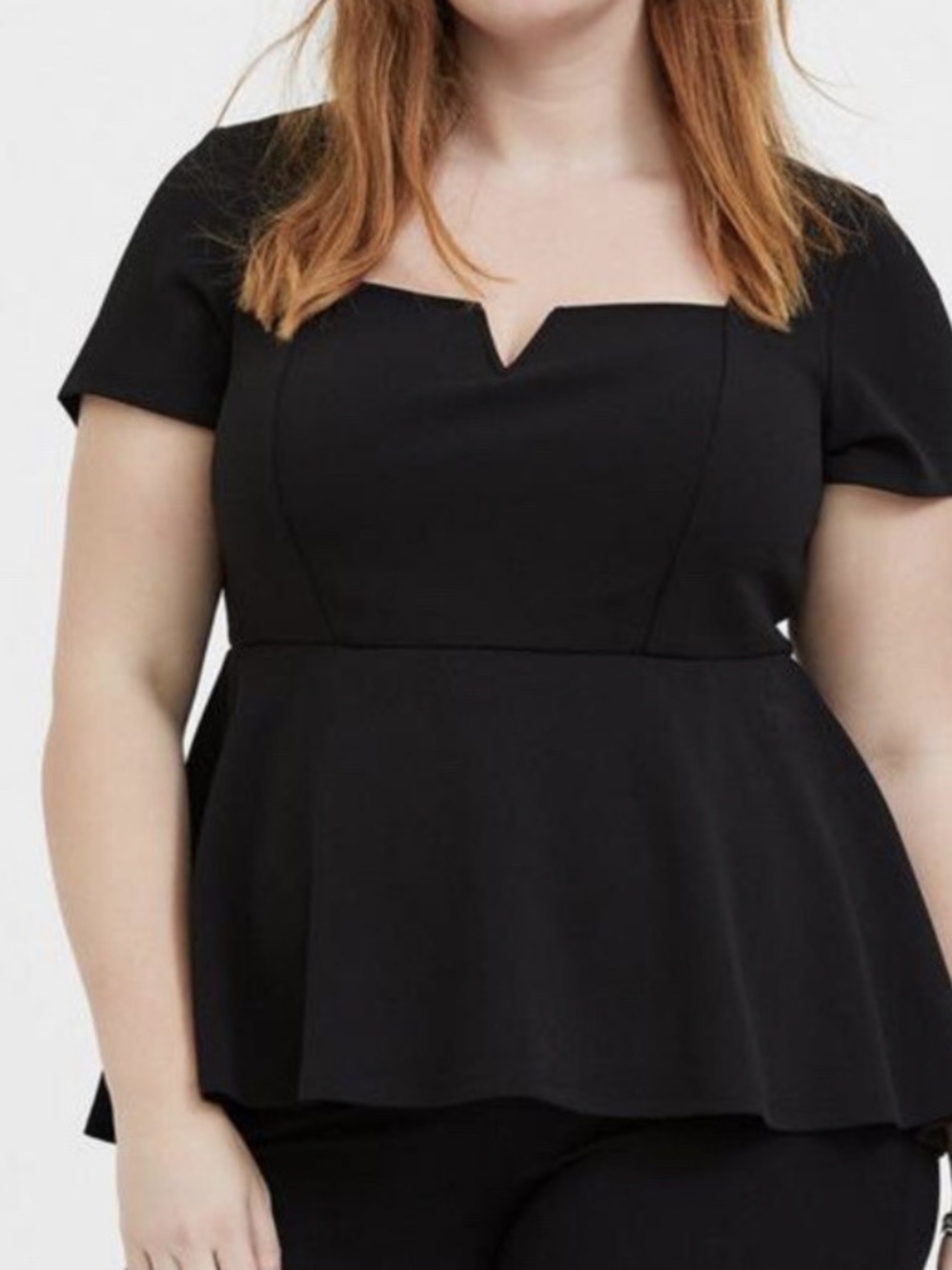 NWT Torrid black peplum scuba top shirt blouse size 10